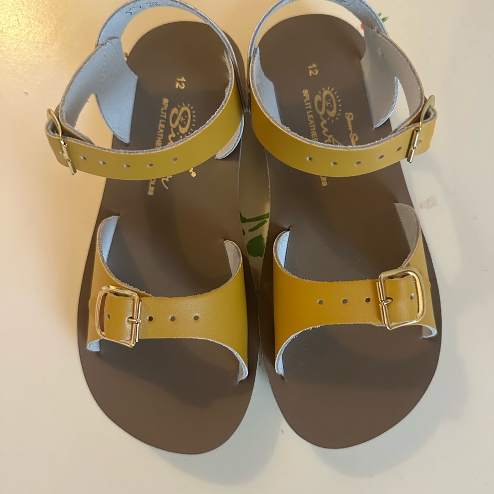 New Kids Sun San Saltwater Surfers Mustard Yellow Sandals